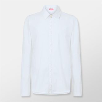 Diesel Mens Regular Fit Long Sleeve Shirt in Bright White - Size Small