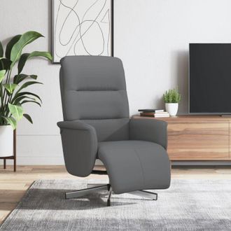 vidaXL Sill&oacute;n Reclinable Con Reposapi&eacute;s Tela Gris Oscuro Vidaxl