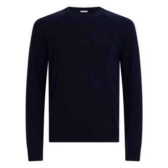 Malo Truien & Vesten, Heren, Blauw, M, Kasjmier, Cashmere trui met ronde hals