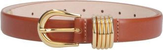 D&eacute;hanche Brown Hollyhock Adjustable Gold Buckle Belt