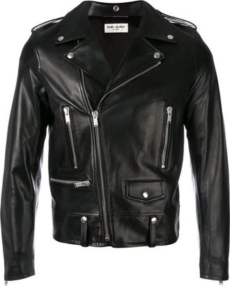 Saint Laurent Giubbotto Pelle - Heren - Leren en Su&egrave;de Jassen - Zwart - L - Leer - Jassen