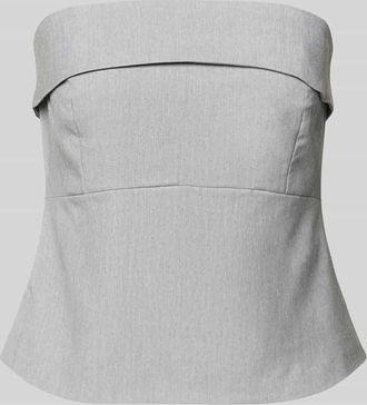 MY ESSENTIAL WARDROBE Bandeau-Top mit Viskose-Anteil Modell Hanna in Hellgrau Melange, Gr&ouml;&szlig;e 38