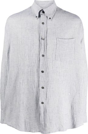 Our Legacy long-sleeve buttoned shirt - men - Mother of Pearl/Cotton/Linen/Flax - 52 - Blue