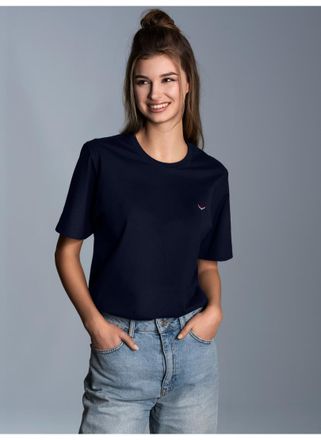 Trigema T-Shirt TRIGEMA TRIGEMA Classic Tee, Damen, Gr. 4XL, blau (navy), 100% Baumwolle, Basic, Shirts T-Shirt