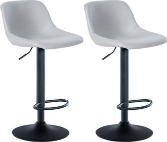 Clp Set De 2 Taburetes De Bar Loft Gris Simil Cuero
