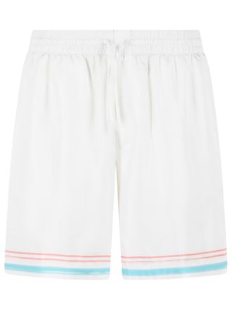 Casablanca Dance Joy White Silk Twill Shorts