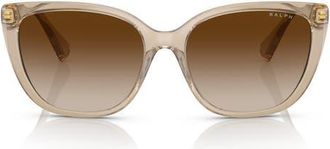 Ralph Lauren 56mm Butterfly Sunglasses in Transparent Brown /Brown at Nordstrom