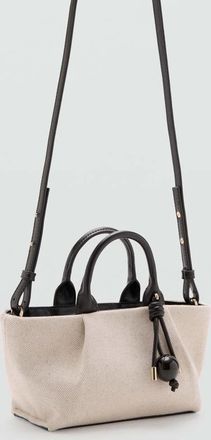 Mango Borsa piccola canvas nero - Donna - Taglia unica - MANGO