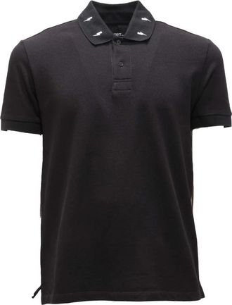 Neil Barrett Zwarte katoenen T-shirt met witte bliksem - Heren - Polos - Zwart - S - Katoen - Tops