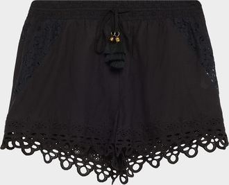 Ramy Brook Diane Eyelet Drawstring Shorts