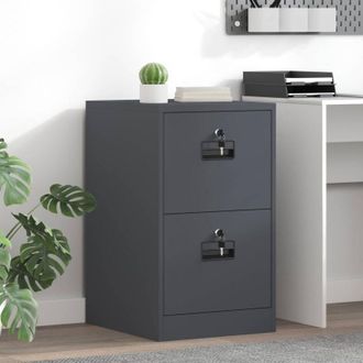 vidaXL Mueble Archivador Con Caj&oacute;n Antracita 44 X 50 X 74,5 Cm Vidaxl