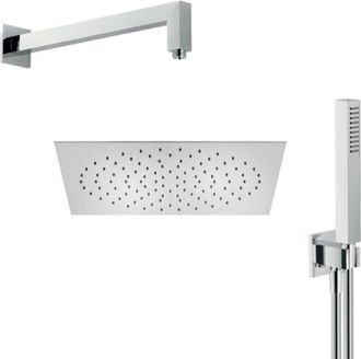 Nobili Kit De Ducha Con Brazo, Rociador Y Set De Ducha En Lat&oacute;n Cromado Nobili