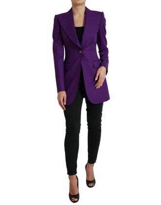 Dolce & Gabbana Womens Purple Blazer Tailored Fit Wool - Size EU 46 (Womens)