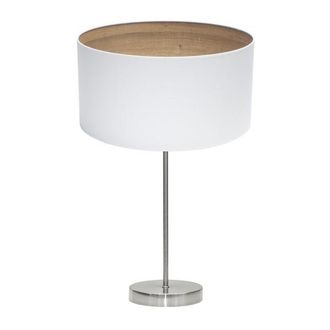Fabrilamp Fabrilamp - Sobremesa Tatiana 1xe27 Niquel/blanco-mad.clara 63x30x30 Cm