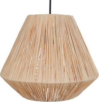 Beliani L&aacute;mpara Colgante Con Base De Hierro Fabricada En Paja Natural Estilo Boho Damit