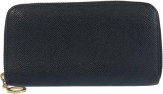 Bulgari Bvlgari Bvlgari Black Leather Long Wallet (Bi-Fold) (Pre-Owned)