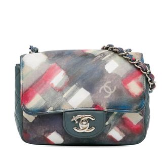Chanel Multicolour Mini Square Lambskin Airlines Flap Bag