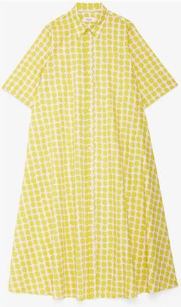 ottod'Ame Chemise Over Dress - Dames - Shirt Kleedjes - Geel - 2XS - Katoen - Kleedjes