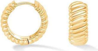 Dower & Hall Wide Twist Huggie Hoops in Yellow Gold Vermeil at Nordstrom