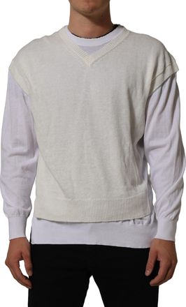 Dolce & Gabbana Flax Crewneck Sweater - White