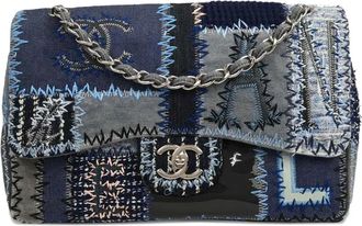 Chanel Borsa a spalla Tweed Flap 2014-2015 - Blu