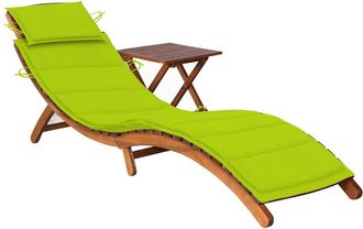 vidaXL Vidaxl - Tumbona De Jard&iacute;n Con Mesa Y Coj&iacute;n Madera Maciza De Acacia