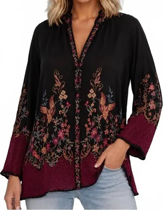 Johnny Was Eleana Blouse In Black