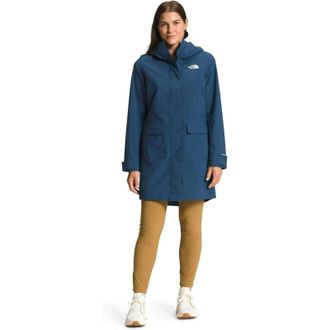 The North Face City Breeze Rain Parka II Jacket Womens Blue Hooded KFC498