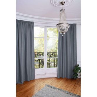 MOONDREAM Cortina t&eacute;rmica trabilla fruncida gris MC458 130x250