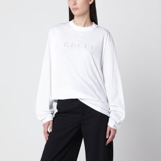 Gucci T-shirt girocollo bianca in jersey di cotone