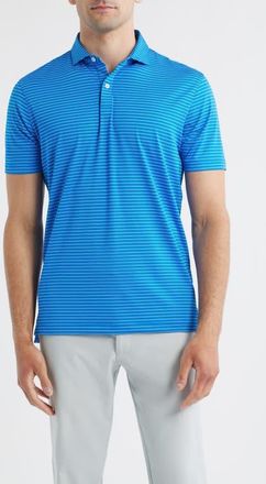 Johnnie-O Beau Stripe Performance Polo in Palisades Blue at Nordstrom, Size Xx-Large