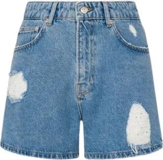 Moschino Cotton Denim Shorts - Dames - Denim shorts - Blauw - W25 - Denim - Korte Broeken