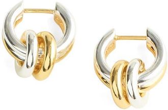 Madewell Mixed Metal Sculptural Double Hoop Earrings at Nordstrom