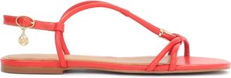 Kazar Rode sandalen op een platte zool met een overhang - Dames - Sandalen - Rood - 39 EU - Leer - Schoenen