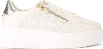 Carvela Womens Jive Zip Sneakers - Cream - Size UK 6