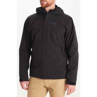 Marmot PreCip Eco Pro Waterproof Hooded Jacket in Black at Nordstrom, Size X-Large