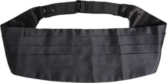 Dolce & Gabbana Mens Pleated Cummerbund Buckle Closure - Black Silk - Size EU 46 (Mens)