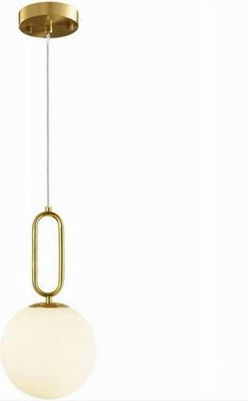 Trade Shop Trade Shop Traesio - Trade Shop - Lampadario a Sospensione Minimalista Ovale Metallo Bronzo Con Sfera Vetro G9 A96