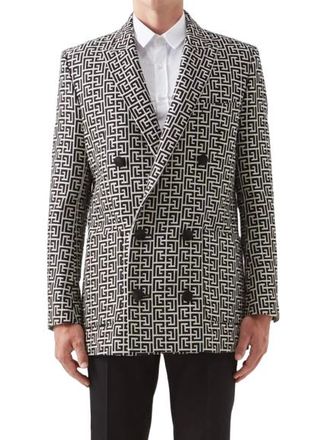 Balmain Oversized Monogrammed Blazer Size XL