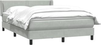 vidaXL Cama Box Spring Con Colch&oacute;n Terciopelo Gris Claro 140x210 Cm Vidaxl