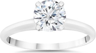 Pompeii3 3/8ct Lab Created Solitaire Diamond Engagement Ring 14k White Gold