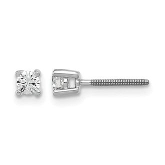 Diamond2Deal 14k Gold 1/5 ct Round Lab Grown Diamond Stud Earrings Screw Back VS Clarity, D-E Color