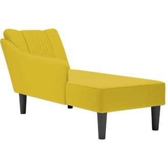 vidaXL Vidaxl - Chaise Longue Con Reposabrazos Derecho Terciopelo Amarillo