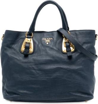 Prada Pre-owned Tote Bags, female, Blue, Size: ONE SIZE Pre-owned Vintage Tote Bag