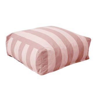 Oviala Puff de rayas para sof&aacute; modular rosa empolvado