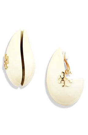 Tory Burch Wave Clip-On Earrings in Ivory at Nordstrom