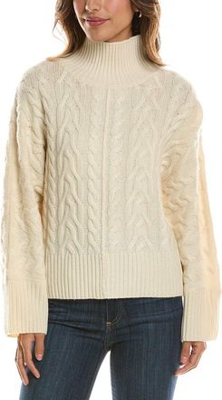 Fort&eacute; Cashmere Luxe Cable Mock Neck 100% Cashmere Pullover