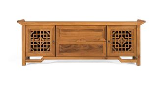 Giner&Colomer Mueble TV de madera de teca maciza con dos puertas 180 cm