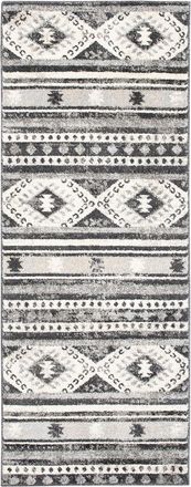 Tapiso Alfombra de pasillo gris crema negro &eacute;tnico 70 x 250 cm