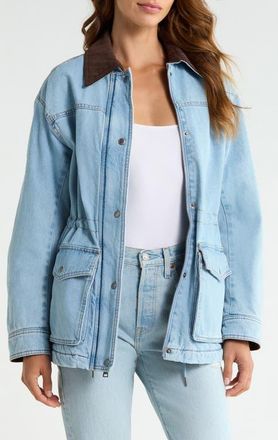 Levi's Corduroy Collar Military Jacket in Light Wash Denim at Nordstrom, Size Small